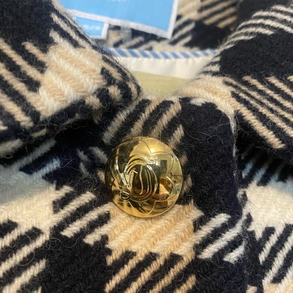 Draper James Plaid Cape with Gold Buttons S/XS - Picture 4 of 7